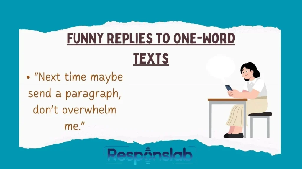 Funny Replies to One-Word Texts