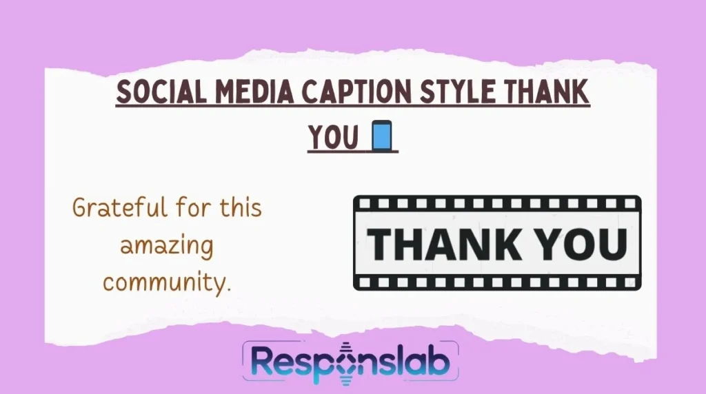 Social Media Caption Style Thank You