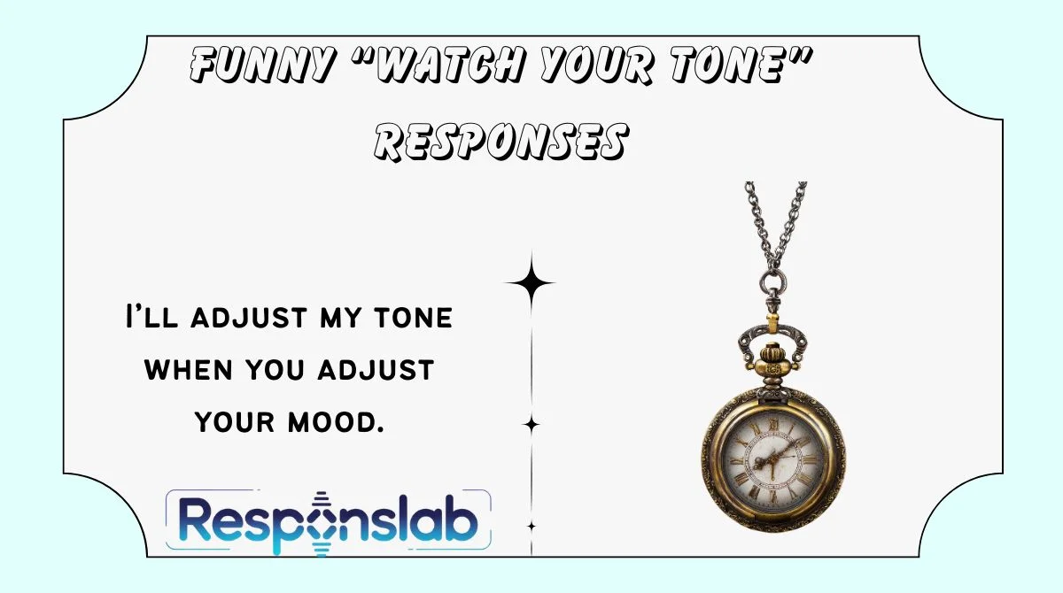 Funny “Watch Your Tone” Responses