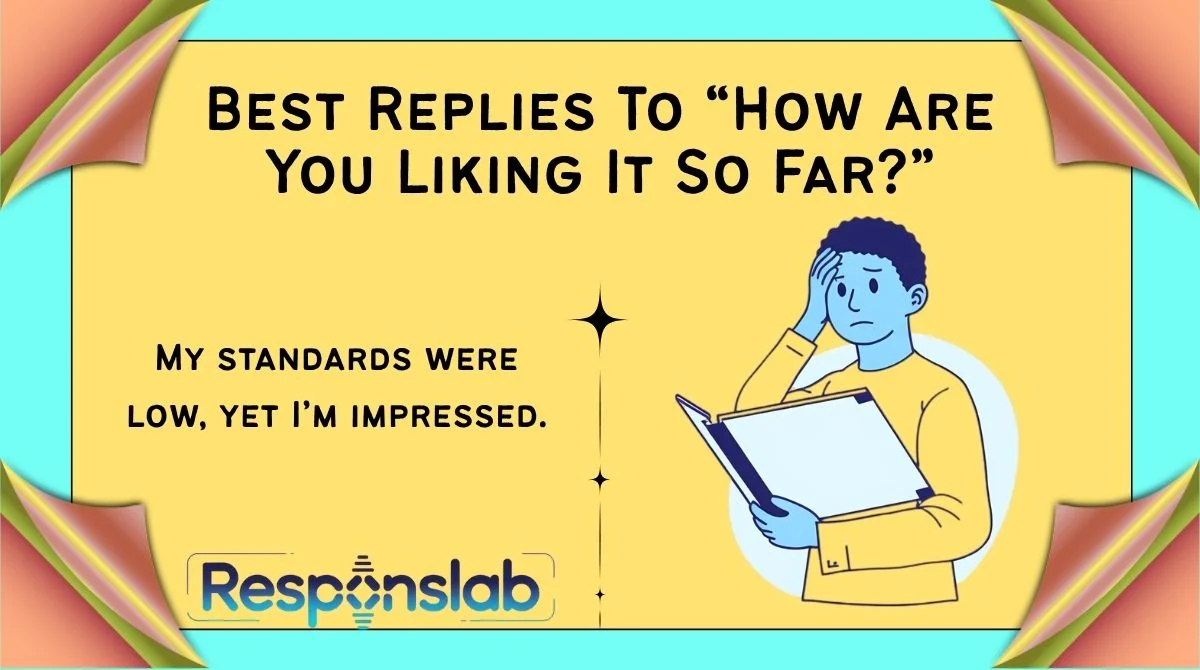 Best Replies To “How Are You Liking It So Far?”